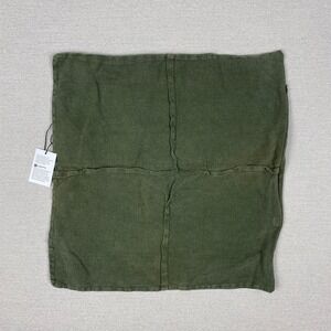 CB2 Pillow Sham European Flax Tuck Linen Green Single No Insert Zip Closure